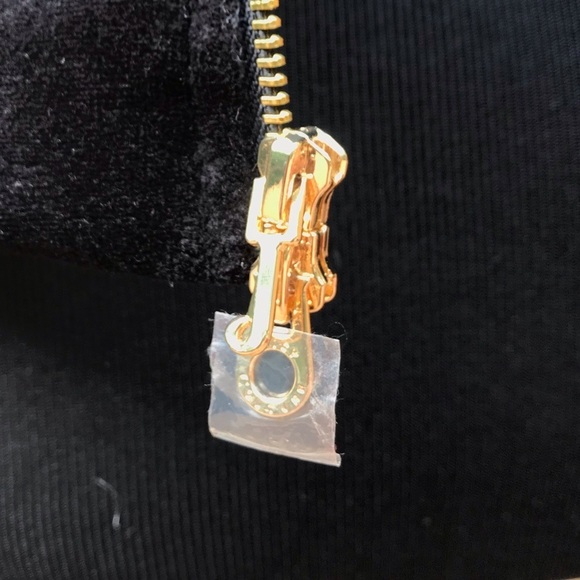 Juicy Couture NWT Black Velvet Puffer Jacket Quilted Down Coat XS - Picture 6 of 8